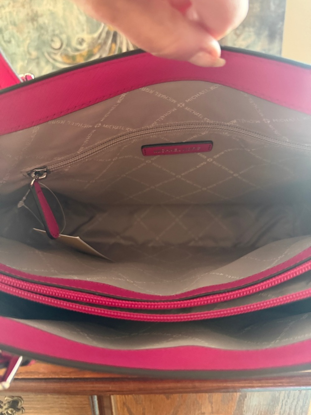 Michael Kors Fuchsia Saffiano Leather Tote - Picture 7 of 9